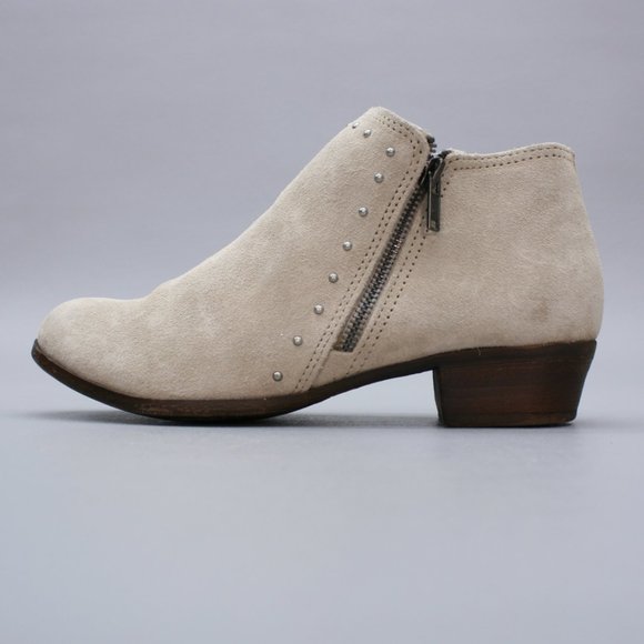 Minnetonka Ladies 9 Taupe Suede Double Side-zip - Picture 2 of 12